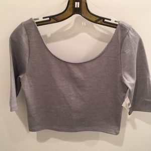 Black and White Microstripe Crop Top - NWT